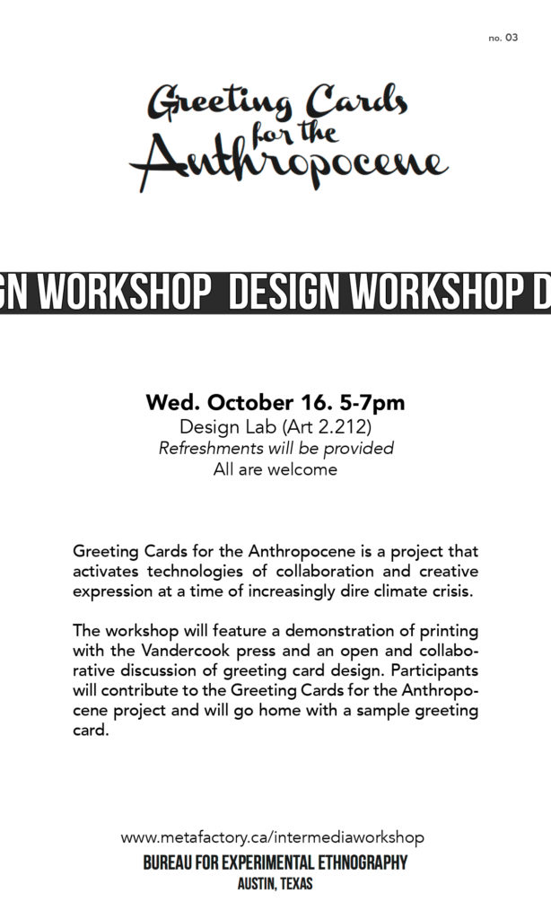 Promotional material announcing workshop no.3